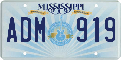 MS license plate ADM919