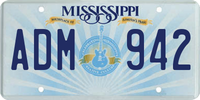 MS license plate ADM942