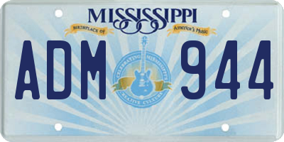 MS license plate ADM944