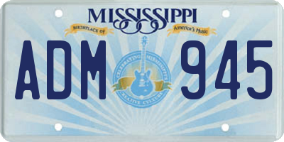 MS license plate ADM945