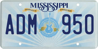 MS license plate ADM950