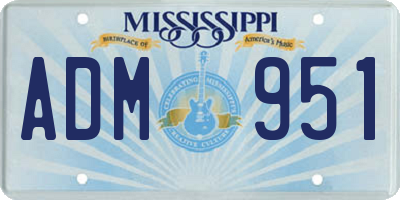 MS license plate ADM951