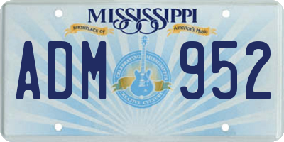 MS license plate ADM952