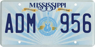 MS license plate ADM956