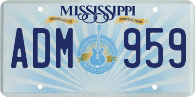 MS license plate ADM959