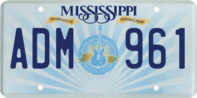 MS license plate ADM961