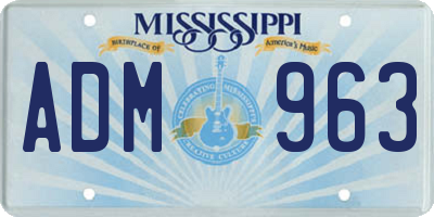 MS license plate ADM963