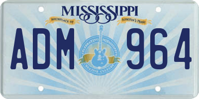 MS license plate ADM964