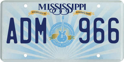MS license plate ADM966