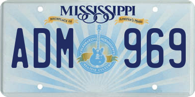 MS license plate ADM969