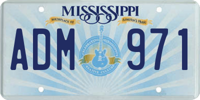 MS license plate ADM971
