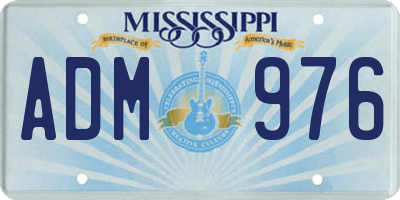 MS license plate ADM976