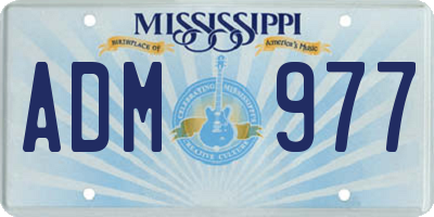 MS license plate ADM977