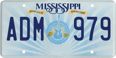 MS license plate ADM979