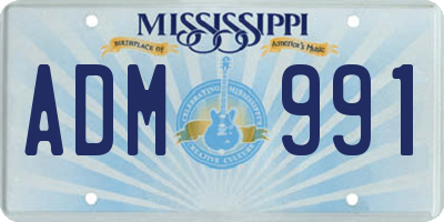 MS license plate ADM991