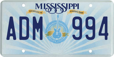 MS license plate ADM994