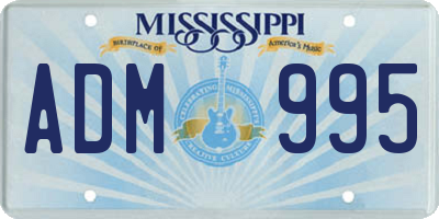 MS license plate ADM995
