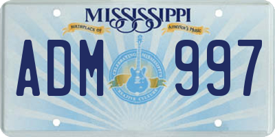 MS license plate ADM997