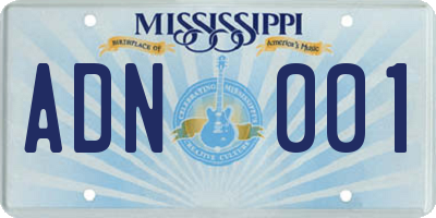 MS license plate ADN001