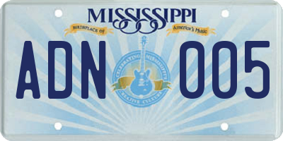 MS license plate ADN005