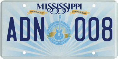 MS license plate ADN008