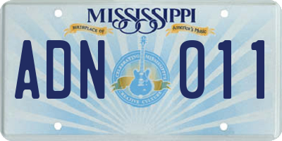 MS license plate ADN011