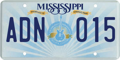 MS license plate ADN015