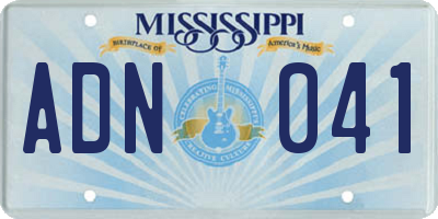 MS license plate ADN041