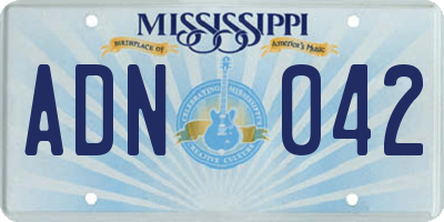MS license plate ADN042