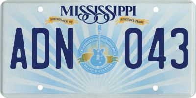 MS license plate ADN043