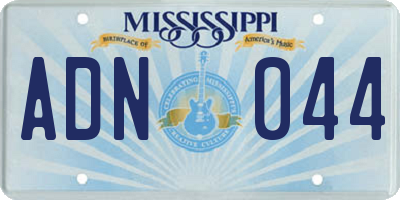 MS license plate ADN044