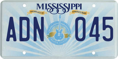 MS license plate ADN045