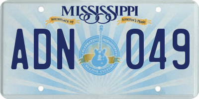 MS license plate ADN049