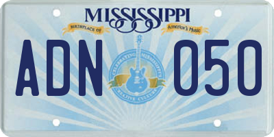 MS license plate ADN050