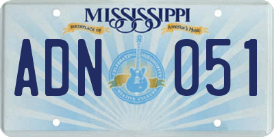 MS license plate ADN051