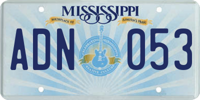 MS license plate ADN053