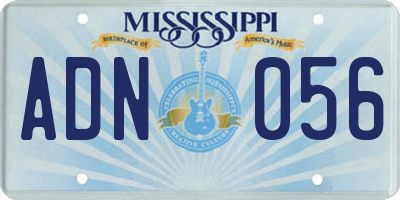 MS license plate ADN056