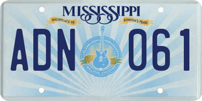 MS license plate ADN061