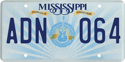 MS license plate ADN064