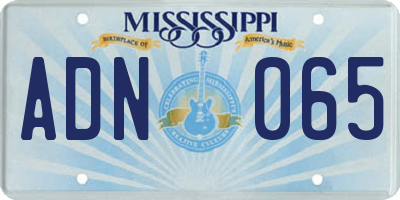 MS license plate ADN065