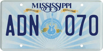 MS license plate ADN070