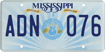 MS license plate ADN076