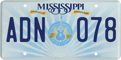 MS license plate ADN078