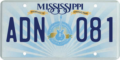 MS license plate ADN081