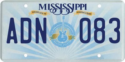 MS license plate ADN083