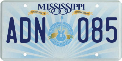 MS license plate ADN085
