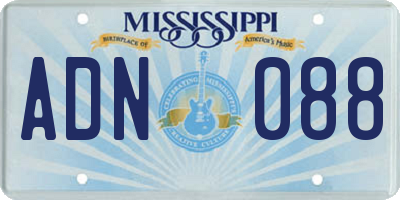 MS license plate ADN088