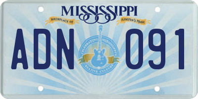 MS license plate ADN091