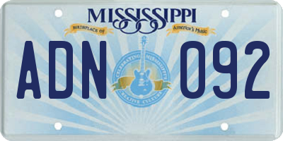MS license plate ADN092