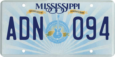 MS license plate ADN094